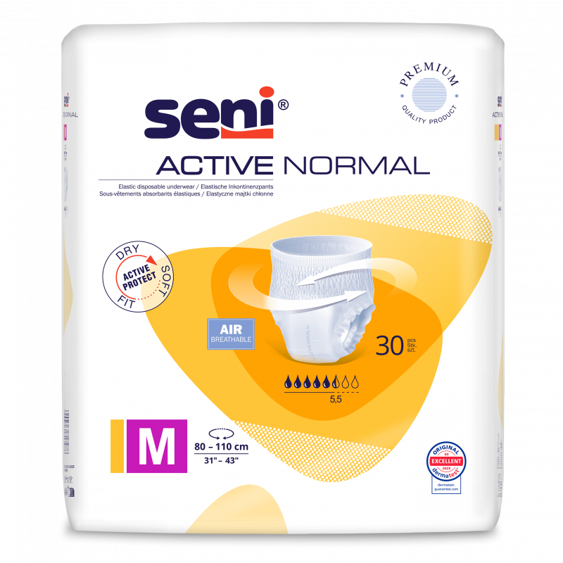 Seni Active Normal Majtki chłonne dla dorosłych rozmiar M 80 - 110 cm, 30 szt.