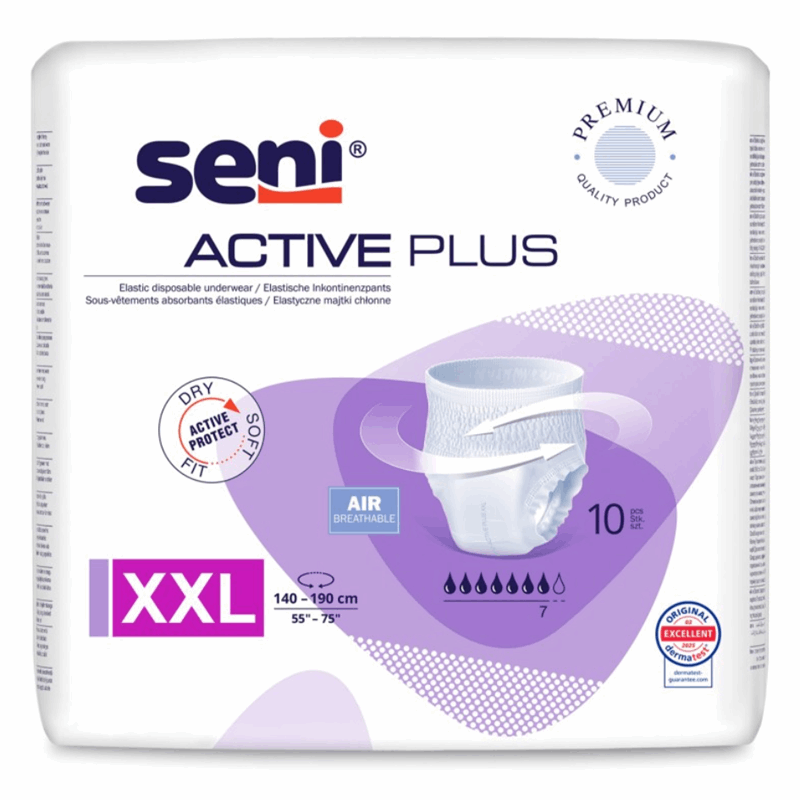 Seni Active Plus Majtki chłonne rozmiar XXL (140 - 190 cm), 10 szt.