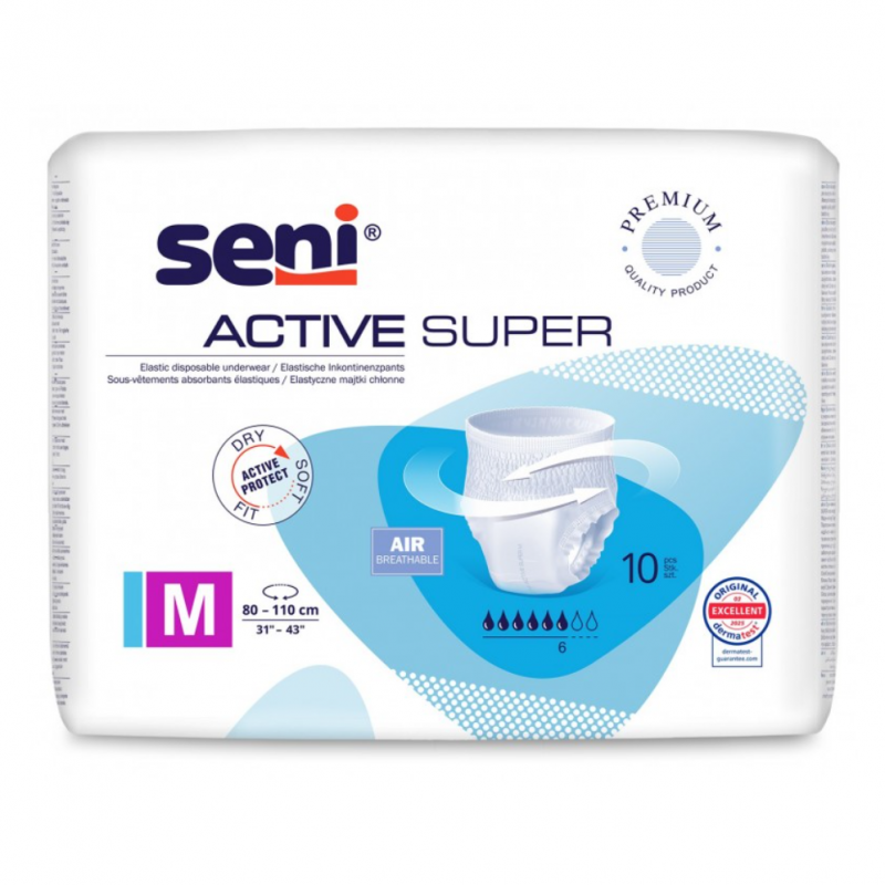 Seni Active Super Majtki chłonne rozmiar M (80 - 110 cm), 10 szt.