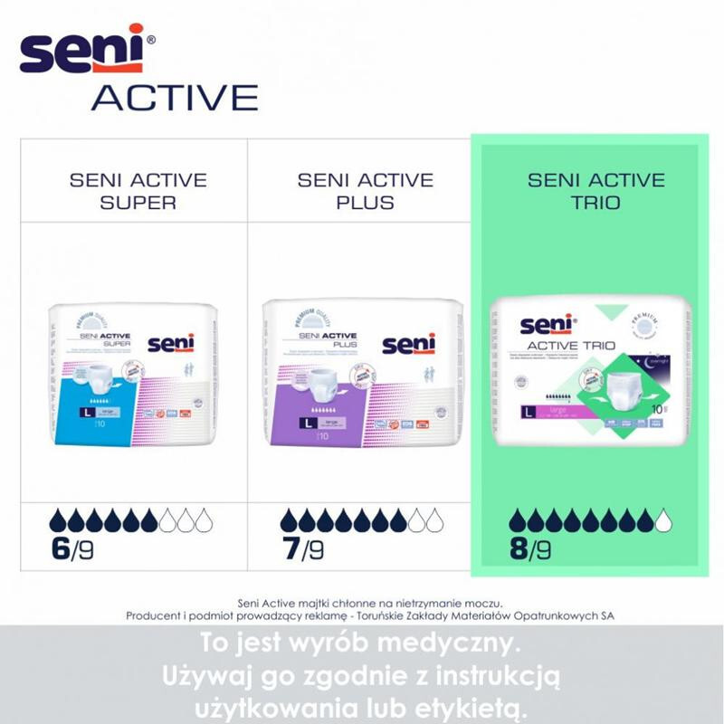 SENI ACTIVE TRIO Majtki chłonne M 10 szt.