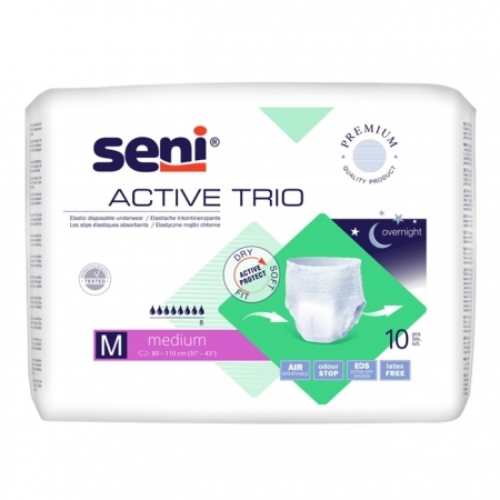 SENI ACTIVE TRIO Majtki chłonne M 10 szt.