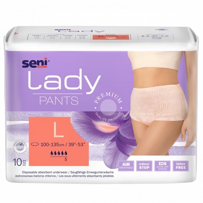 Seni Lady Pants Majtki Chłonne rozmiar L 10 sztuk