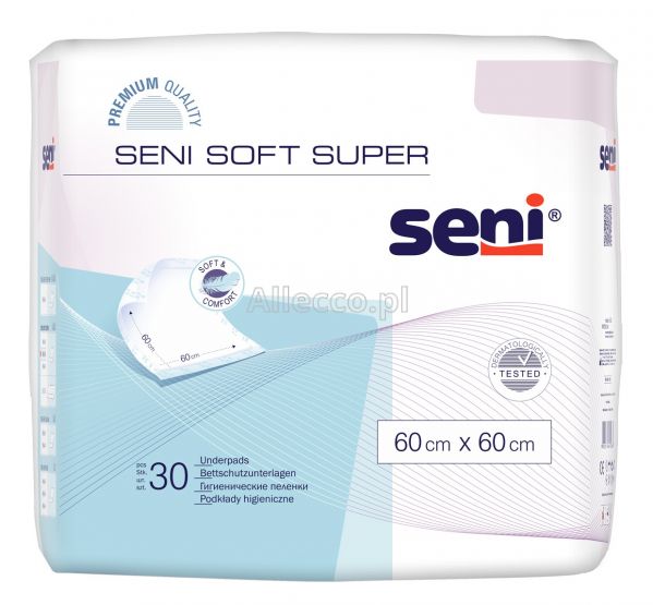 SENI SOFT SUPER 60cm x 60cm Podkłady higieniczne 30 szt.