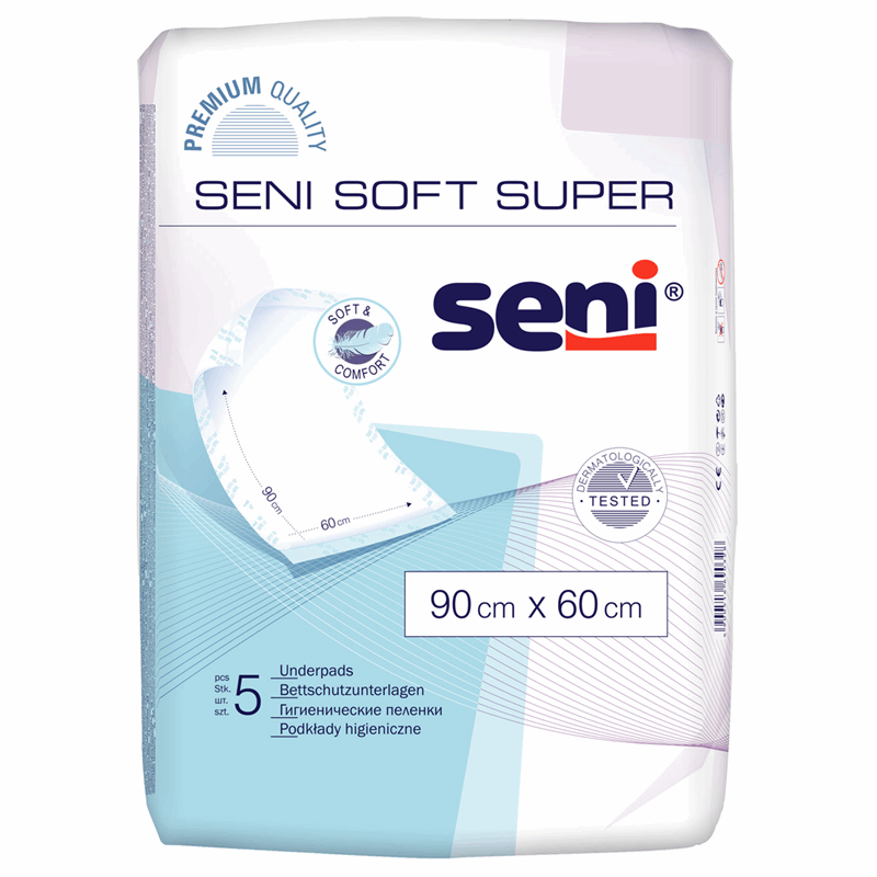 Seni Soft Super podkłady higieniczne 90 cm x 60 cm, 5 szt.