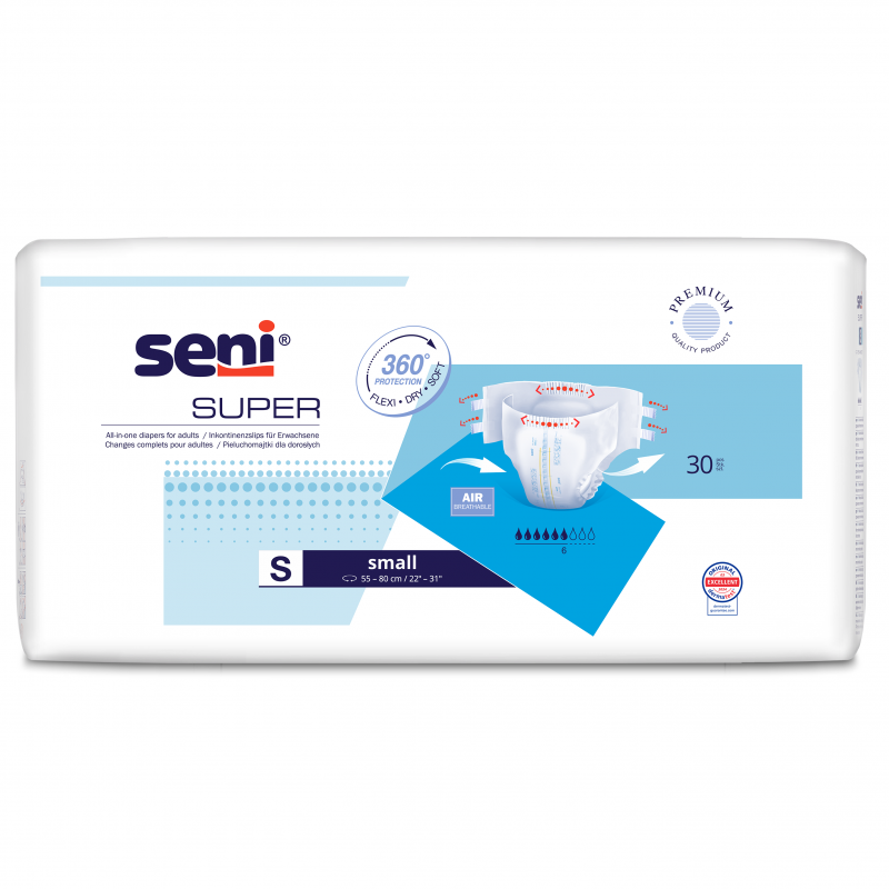 Seni Super pieluchomajtki dla dorosłych rozmiar S, 30 szt.