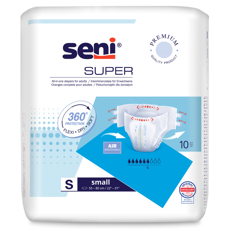 Seni Super pieluchomajtki na nietrzymanie moczu rozmiar S, 10 szt.