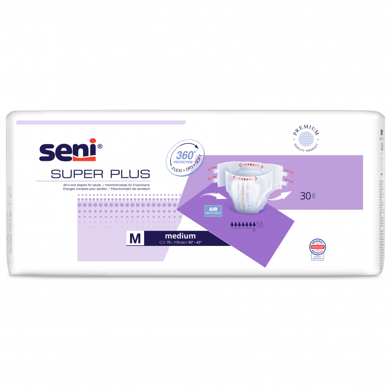 Seni Super Plus pieluchomajtki na nietrzymanie moczu rozmiar M, 30 szt.