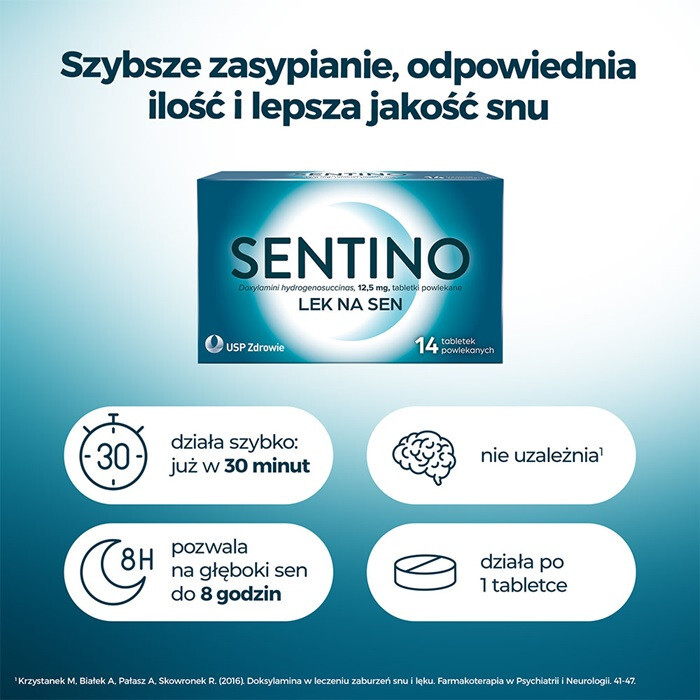 Sentino 12,5 mg lek na sen tabletki powlekane, 14 szt.