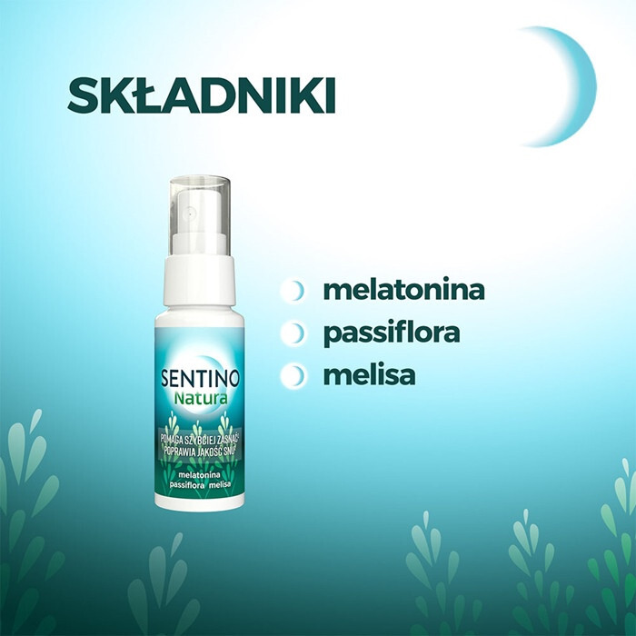Sentino Natura spray z melatoniną poprawiający jakość snu, 25 ml