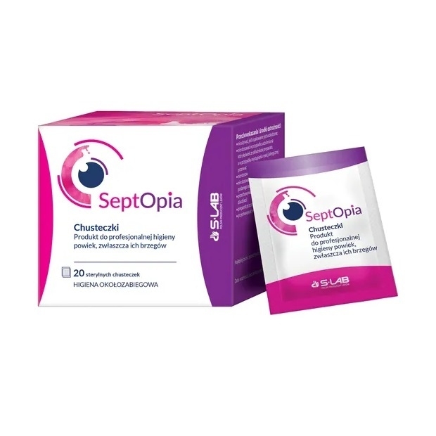 SeptOpia chusteczki jednorazowe do profesjonalnej higieny powiek, 20 szt.