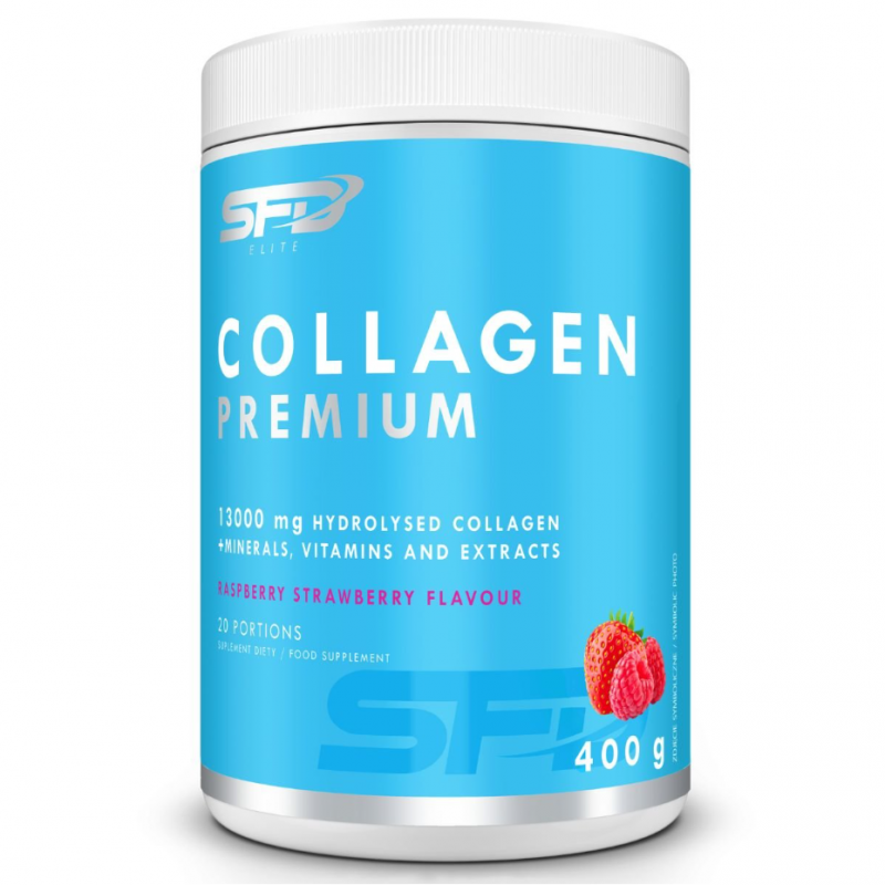 SFD Collagen Premium proszek o smaku truskawka-malina, 400 g