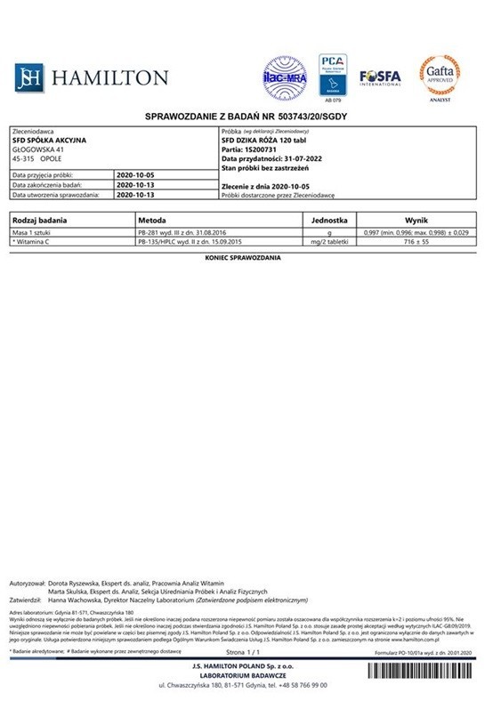 SFD Dzika róża 120 tabletek