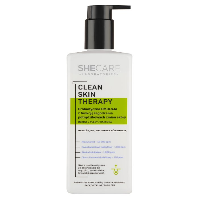 SheCare Clean Skin Therapy emulsja probiotyczna do ciała, 225 ml