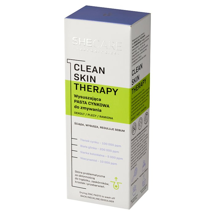 SheCare Clean Skin Therapy wysuszająca pasta do ciała cynkowa, 90 g