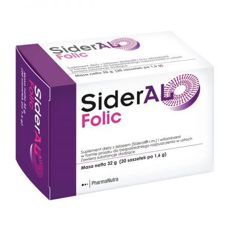 Sideral Folic 20 saszetek z proszkiem do sporządzenia roztworu