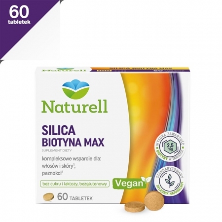 Silica Biotyna Max 60 tabletek / Mocne paznokcie i włosy