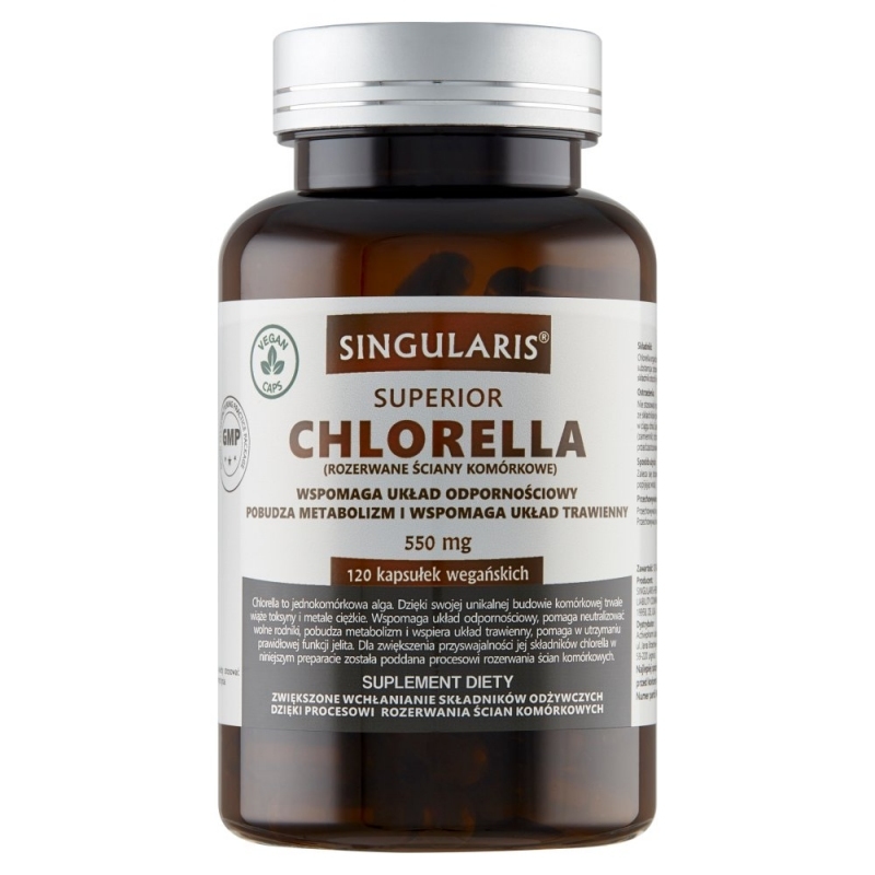 SINGULARIS Chlorella superior 550 mg 120 kapsułek