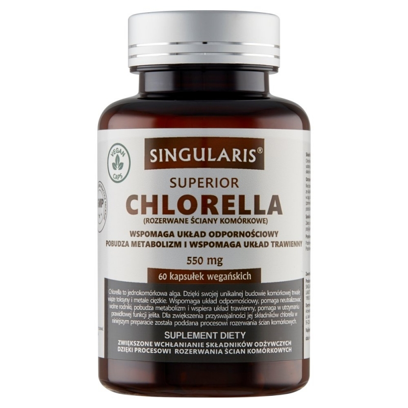 SINGULARIS Chlorella superior 550 mg 60 kapsułek