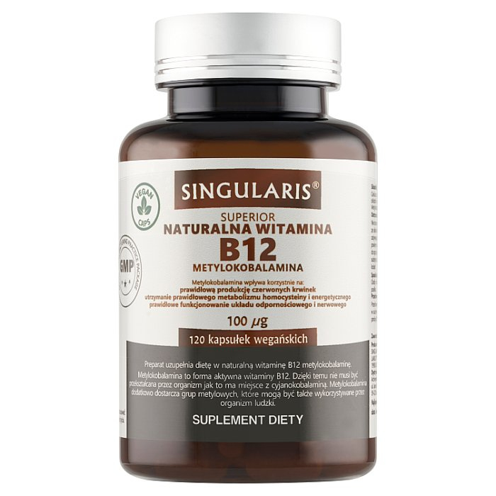 Singularis Naturalna Witamina B12 metylokobalamina 100 mcg kapsułki, 120 szt.