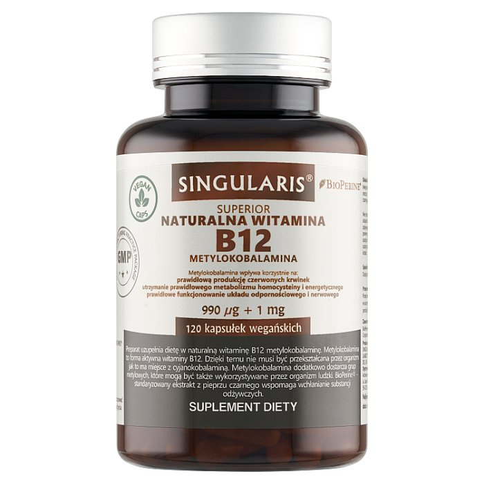 Singularis Naturalna Witamina B12 metylokobalamina w kapsułkach, 120 szt.