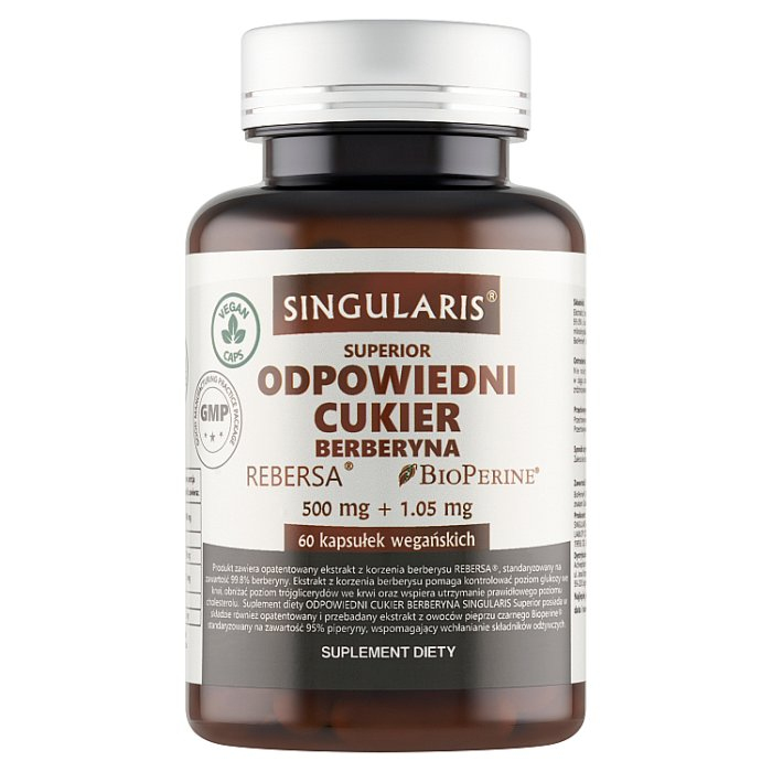 SINGULARIS Odpowiedni cukier Berberyna 60 kapsułek