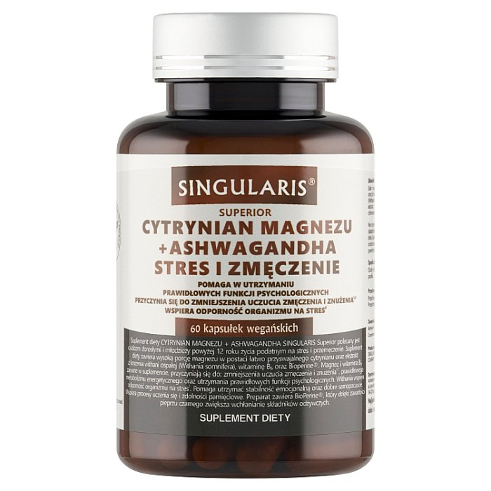 Singularis Superior Cytrynian magnezu + ashwagandha kapsułki, 60 szt.