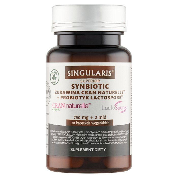 SINGULARIS SYNBIOTIC ŻURAWINA CRAN NATURELLE + PROBIOTYK LACTOSPORE SUPERIOR 30 kapsułek