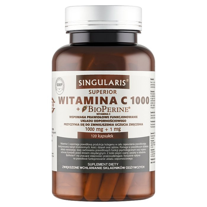 SINGULARIS Witamina C 1000 mg + Bioperine 120 kapsułek