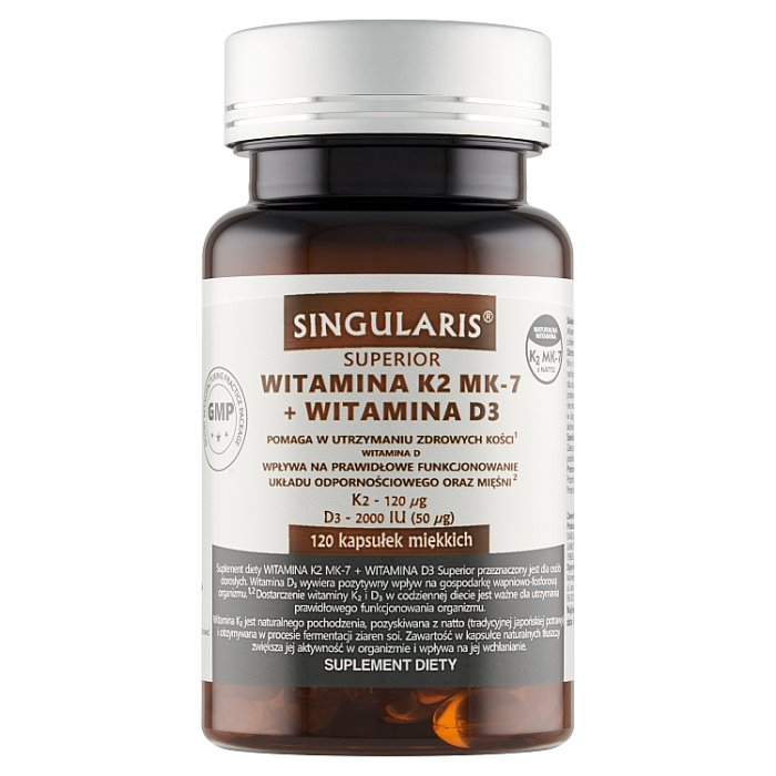 SINGULARIS Witamina K2 MK-7+D3 120 kapsułek miękkich
