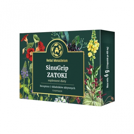 Herbal Monasterium SinuGrip na zatoki kapsułki, 15 szt.