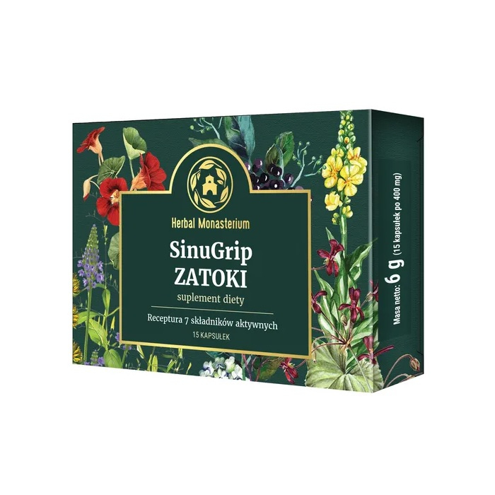 Herbal Monasterium SinuGrip na zatoki kapsułki, 15 szt.