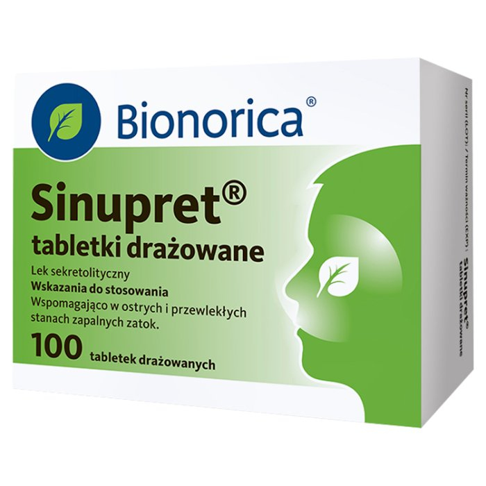 Sinupret tabletki drażowane na zatoki, 100 szt.