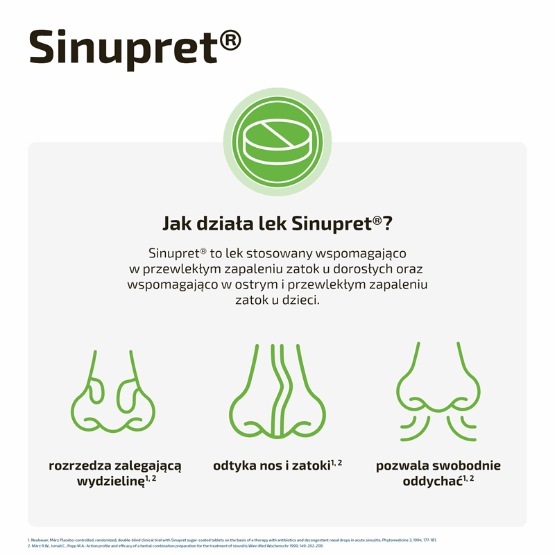 Sinupret tabletki drażowane na zatoki, 50 szt.