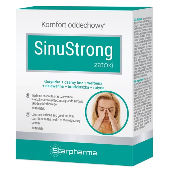 SinuStrong tabletki na zatoki i regenerację błon śluzowych, 30 szt.