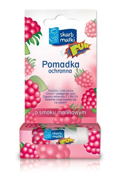 Skarb Matki Pomadka ochronna malinowa dla dzieci, 6,5 g