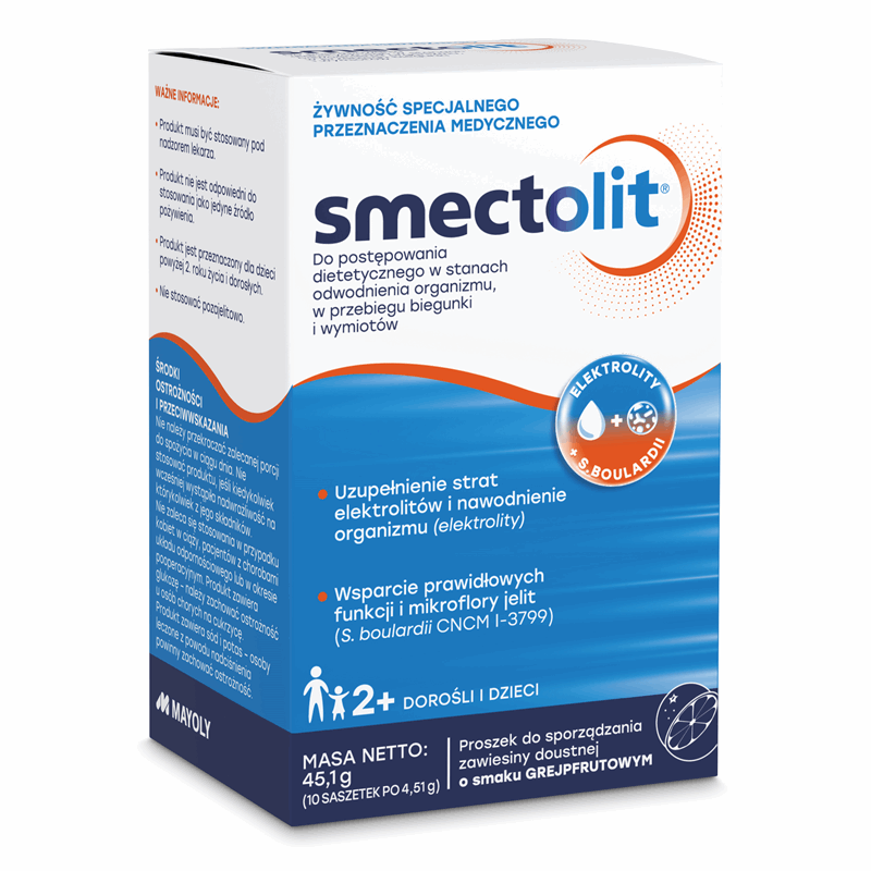 Smectolit saszetki z proszkiem o smaku grejpfrutowym, 10 szt.