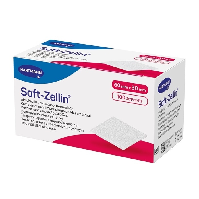 Soft-Zellin Gaziki nasączone alkoholem 60 mm x 30 mm 100 szt.