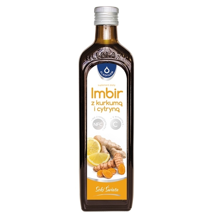 Sok z imbiru, kurkumy i cytryny z witaminą C 490 ml