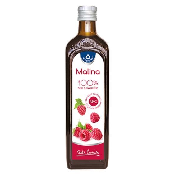 Sok z malin 100% bez cukru, 490 ml