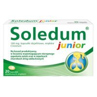Soledum junior 100 mg kapsułki na stany zapalne dróg oddechowych, 20 szt.