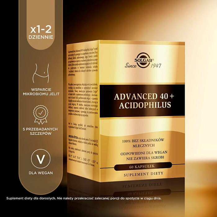 SOLGAR Advanced 40+ Acidophilus 60 kapsułek