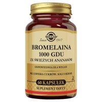 SOLGAR Bromelaina 1000 GDU ze świeżych ananasów 60 kapsułek