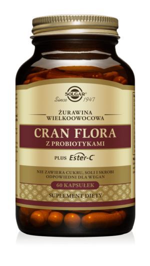 SOLGAR Cran Flora z probiotykami 60 kapsułek