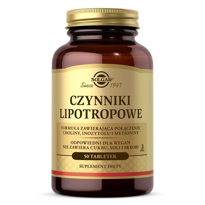 SOLGAR Czynniki lipotropowe 50 tabletek
