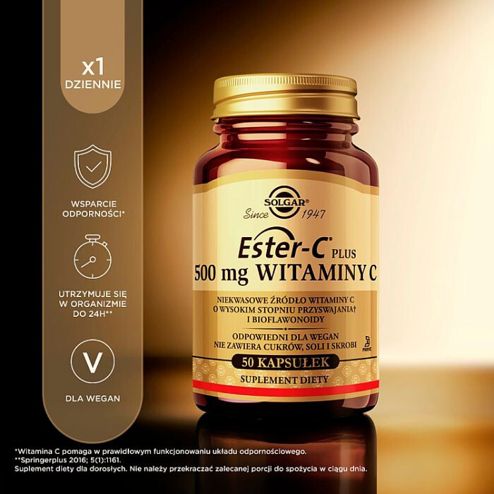 SOLGAR Ester-C Plus 500 mg 50 kapsułek