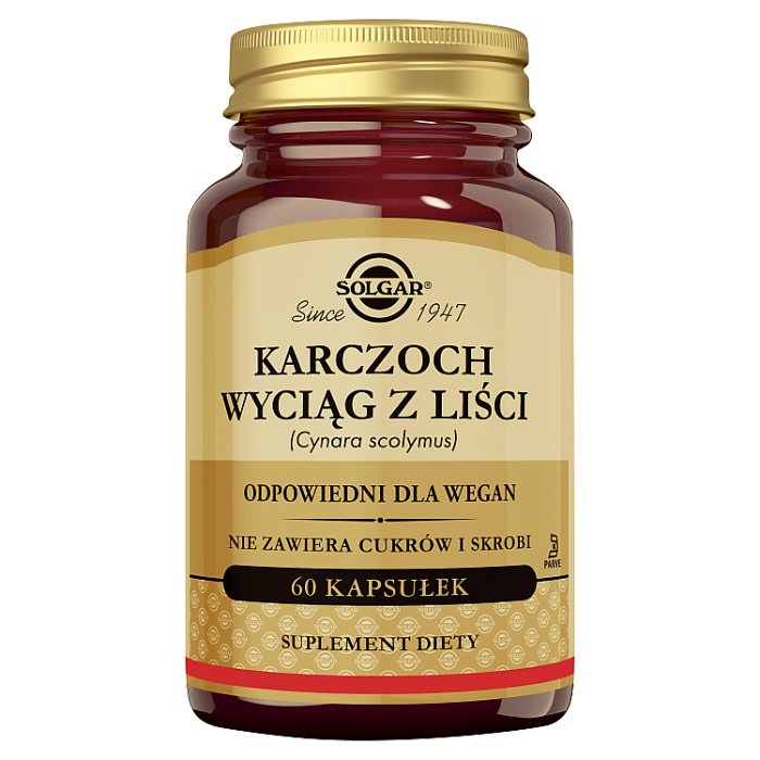 SOLGAR Karczoch wyciąg z liści 60 kapsułek