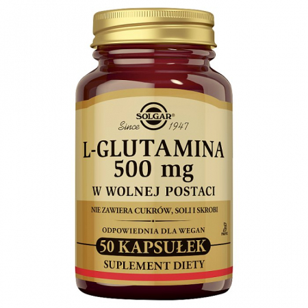 SOLGAR L-Glutamina 500 mg 50 kapsułek