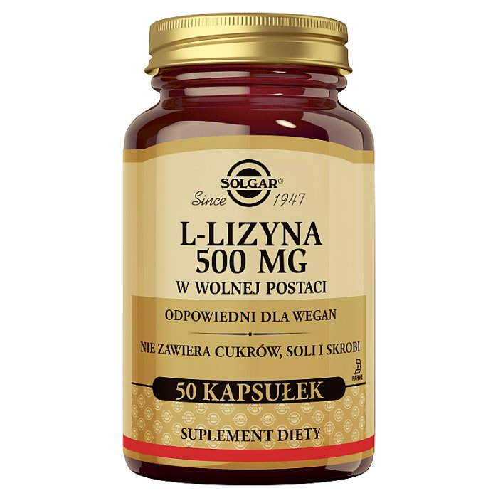SOLGAR L-Lizyna 500 mg 50 kapsułek