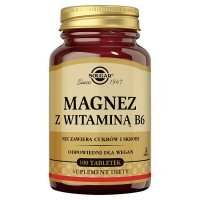 SOLGAR Magnez z witaminą B6 100 tabletek