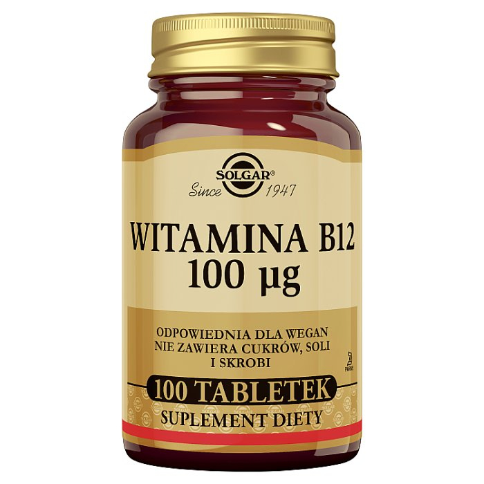 SOLGAR Naturalna Witamina B12 100 mcg 100 tabletek